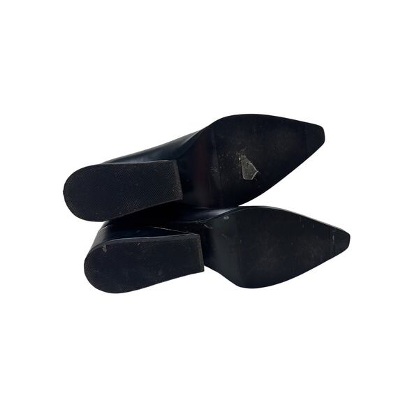 Torgeis Size 8.5 Black Marion Faux Leather Wedge Heel Ankle Boots Bootie Fall - Picture 5 of 13